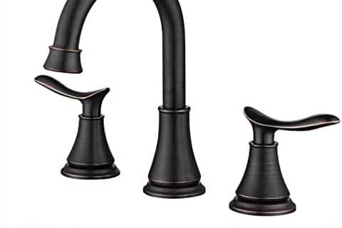 2-Handle 8 inch Widespread Bathroom Sink Faucet Oil Rubbed Bronze Lavatory Faucet 3 Hole 360°..