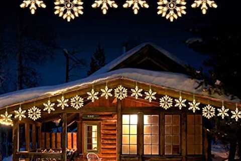 Christmas Snow Window String Lights Outdoor with Hooks 8.8 Ft. 6 Drops 100 Mini Bulbs Connectable..