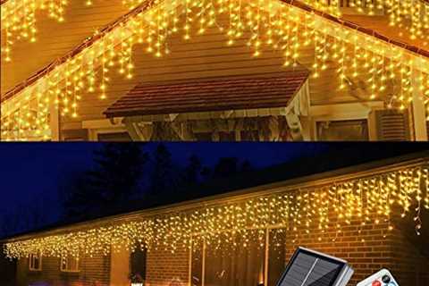Homeleo Solar Christmas Lights, Outdoor Icicle Lights , Warm White LED Icicle Lights for Outside..