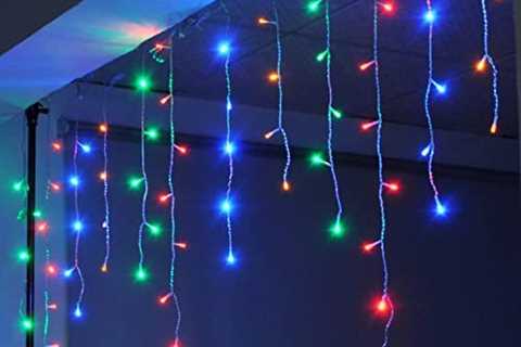 YOLIGHT Icicle Christmas Lights 13ft 96 LED Icicle String Lights 8 Modes Twinkle Curtain Fairy..