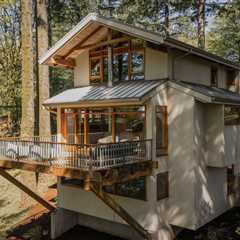 This $1.3M Portland Chalet Cantilevers Over a Wooded Hillside