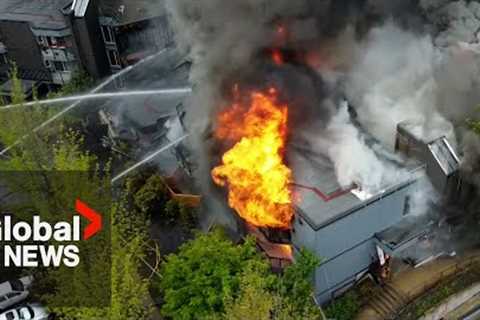 2 in hospital, dozens displaced after massive fire at North Vancouver seniors’ complex